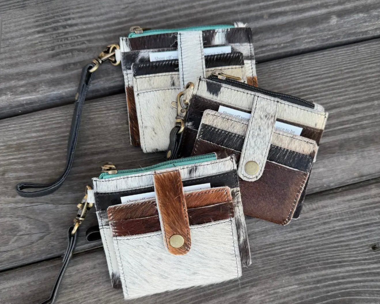 Cowhide Small Wallet Wristlet