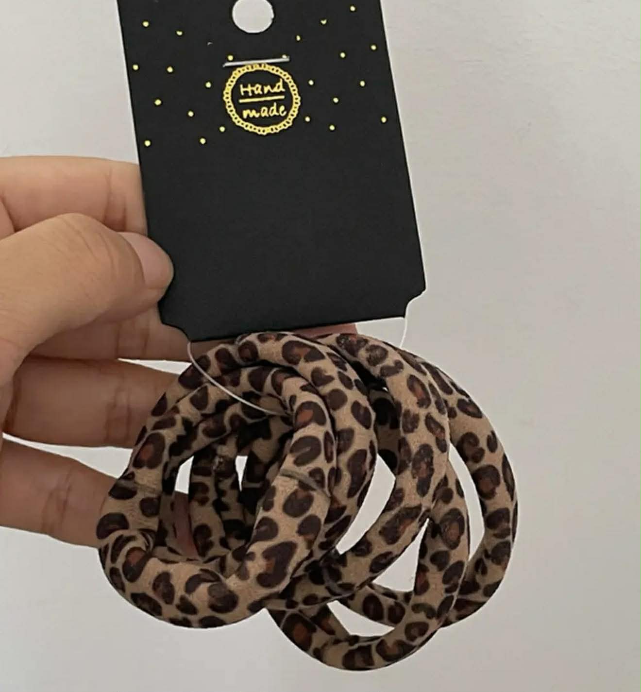 5PCS LEOPARD ELASTIC HAIR TIES