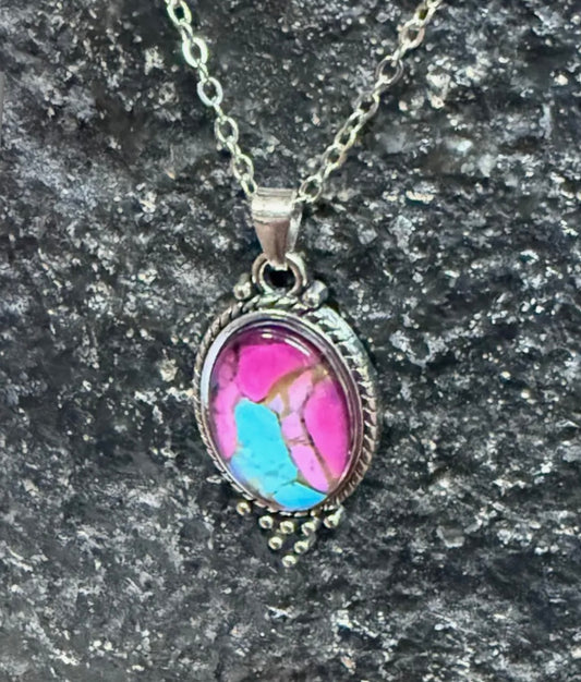 Cotton Candy Stone Necklace