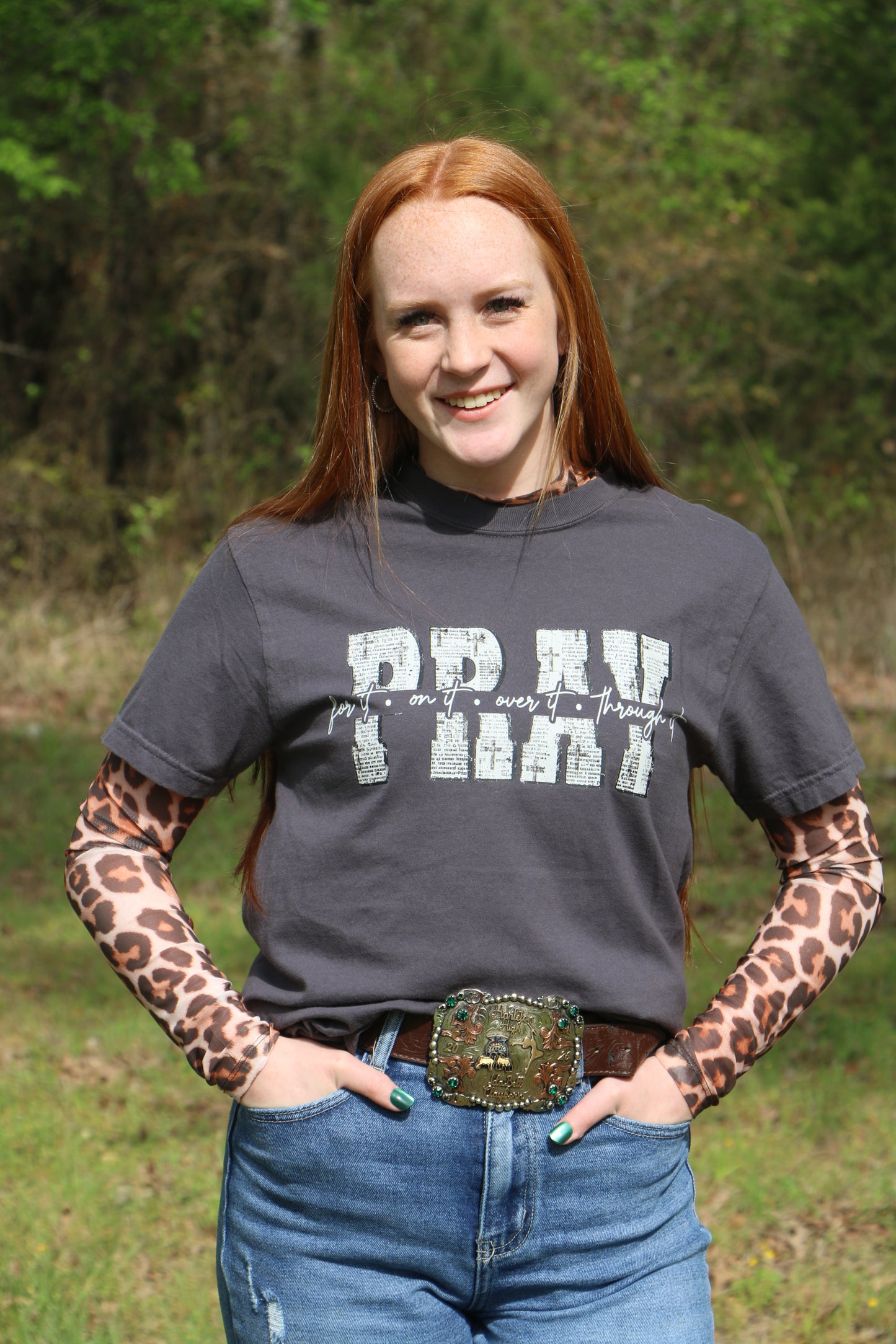 LEOPARD MOCK NECK MESH TOP