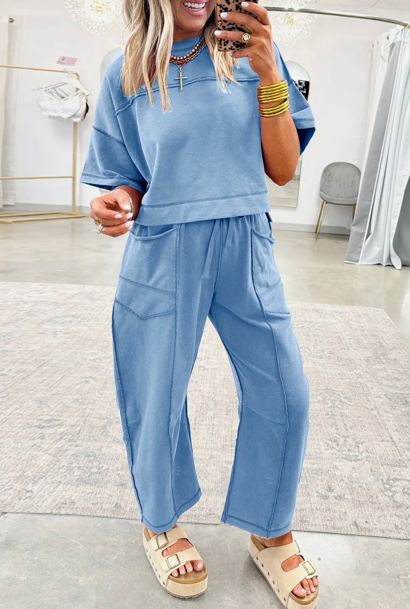 BLUE 2 PIECE LOUNGE SET