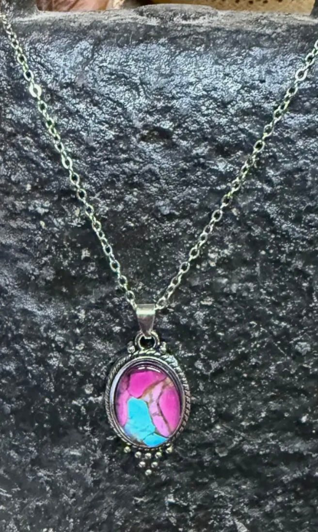 Cotton Candy Stone Necklace