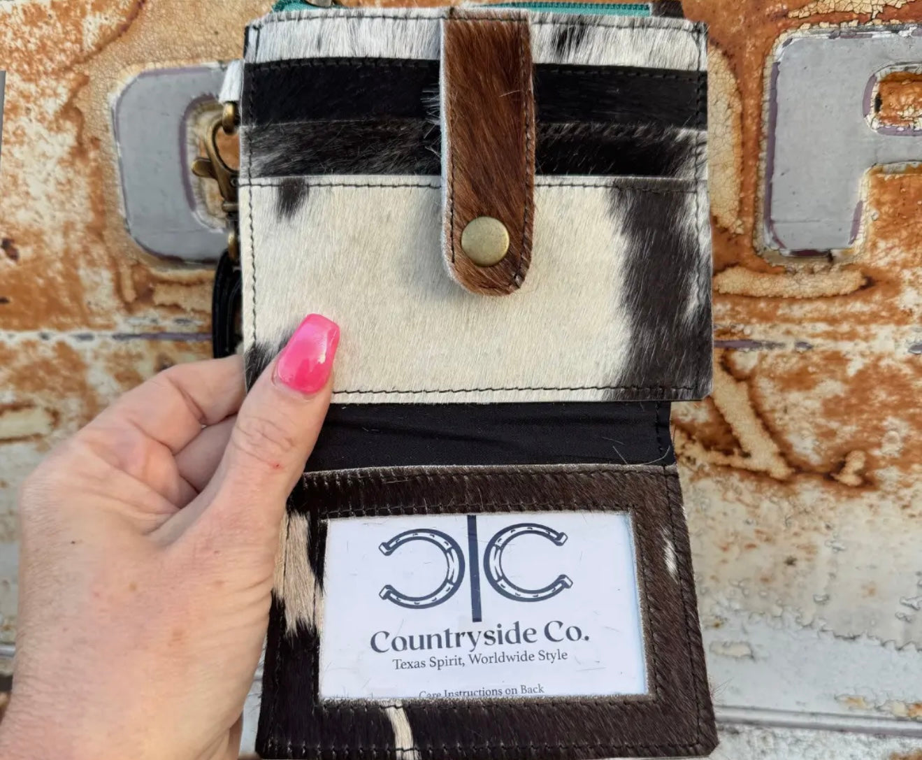 Cowhide Small Wallet Wristlet
