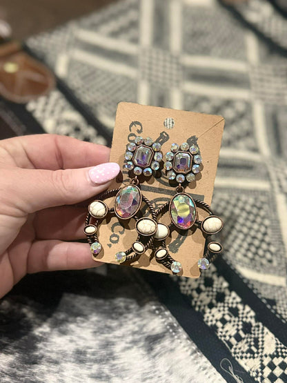 Rustic Chic Squash Blossom Earrings
