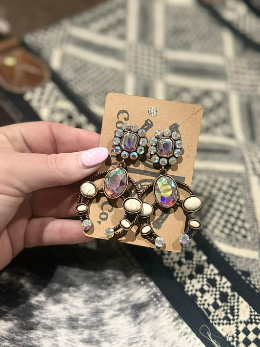 Rustic Chic Squash Blossom Earrings