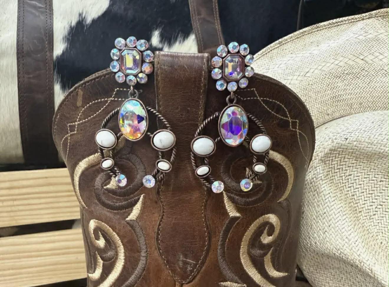Rustic Chic Squash Blossom Earrings
