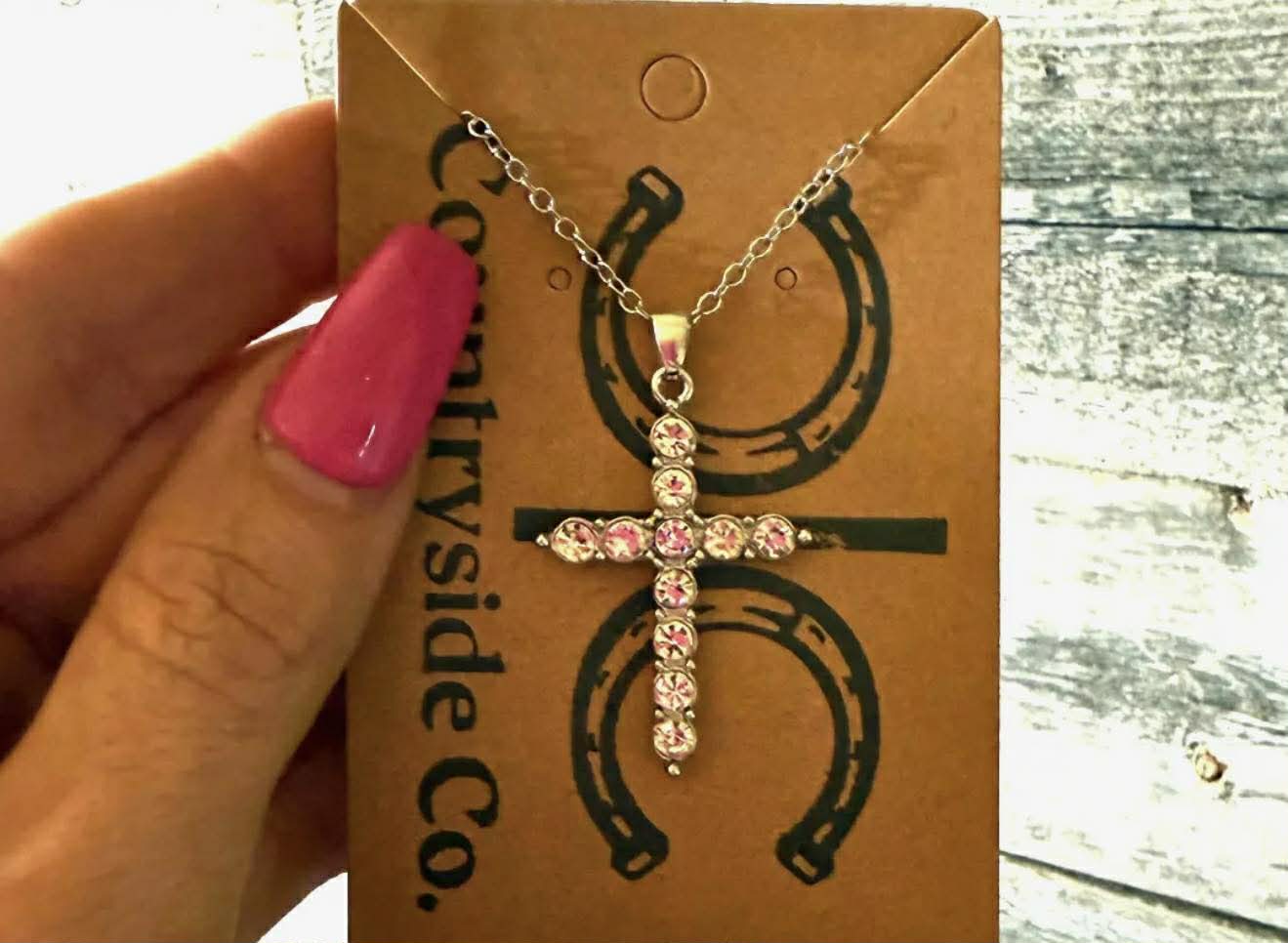 Rhinestone Cross Necklae