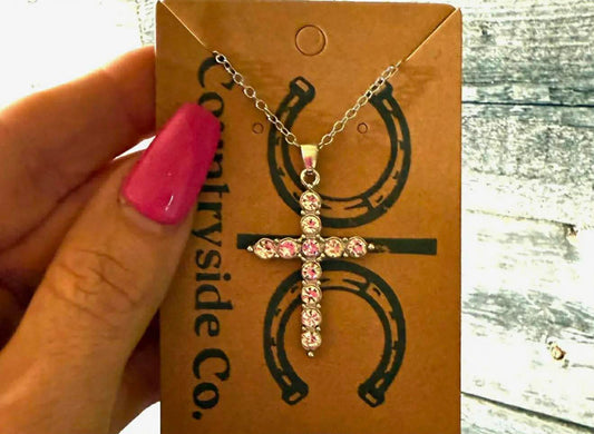 Rhinestone Cross Necklae