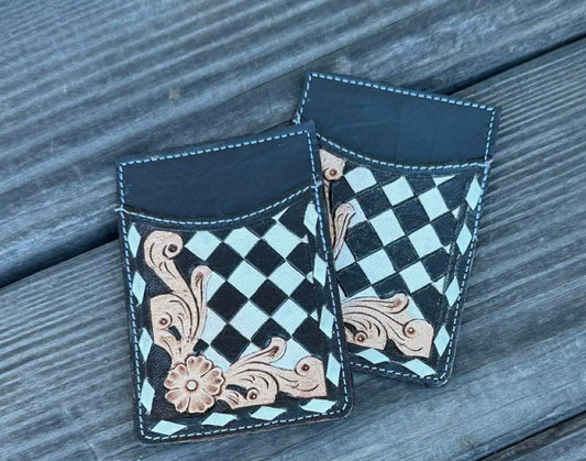 CHECKERED CARD HOLDER