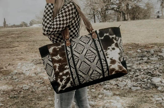 Cowhide Weekender Bag