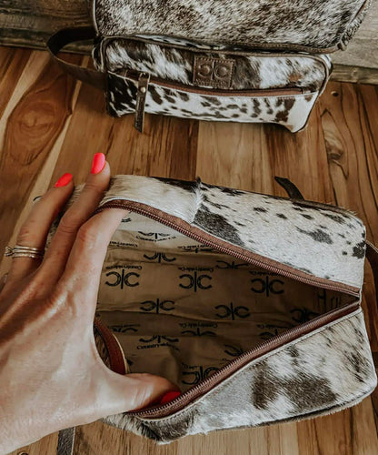 Cowhide toiletry Bag for Men or Women