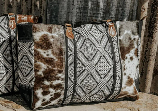 Cowhide Weekender Bag