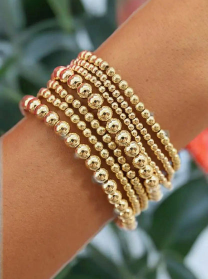 MINIMALIST PLATED BEADED BRACELET SET