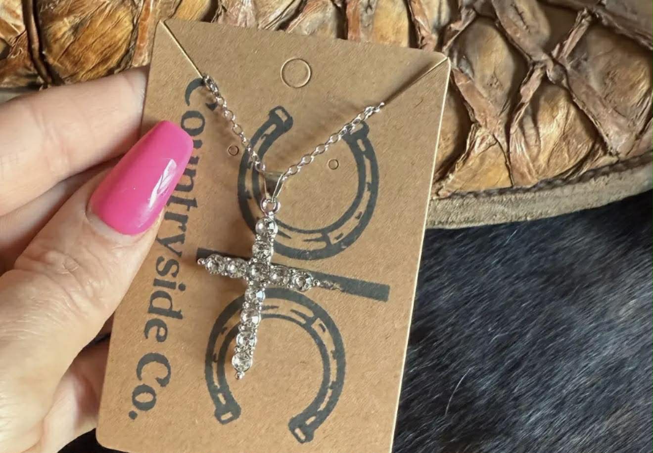 Rhinestone Cross Necklae