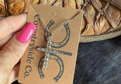 Rhinestone Cross Necklae