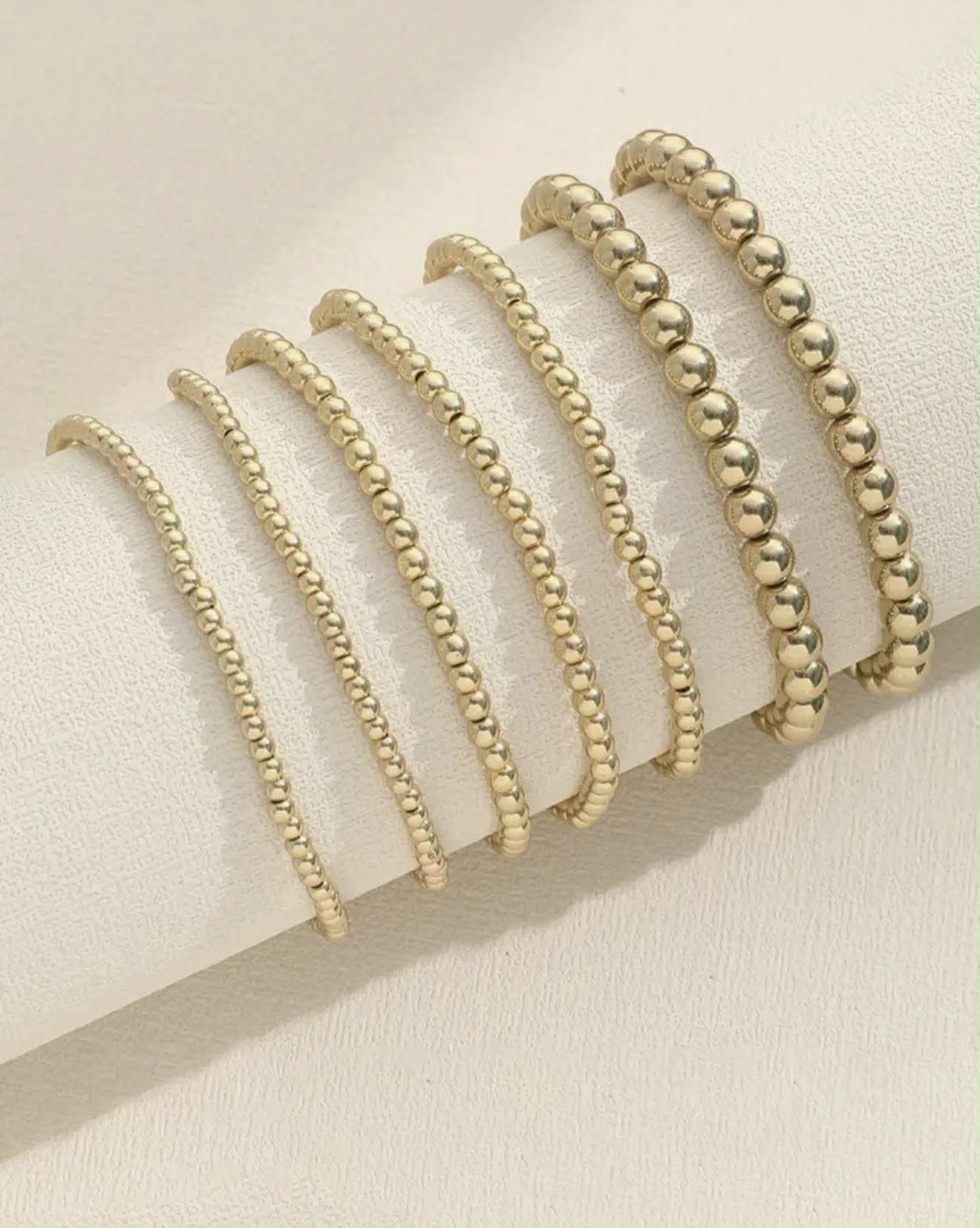 MINIMALIST PLATED BEADED BRACELET SET
