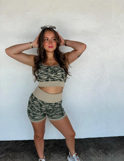 CAMO BRA & BIKER SET