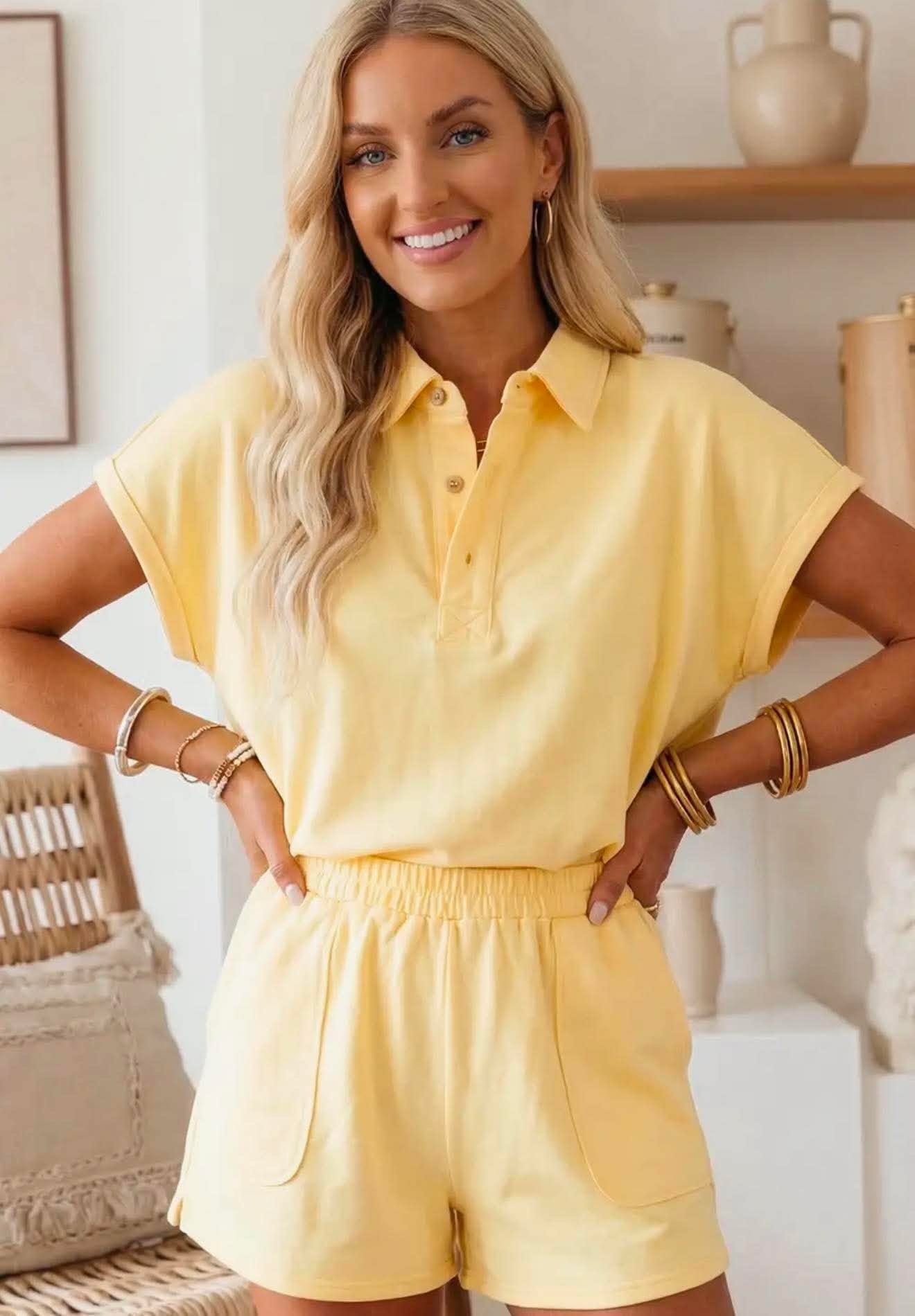 Yellow Polo Set