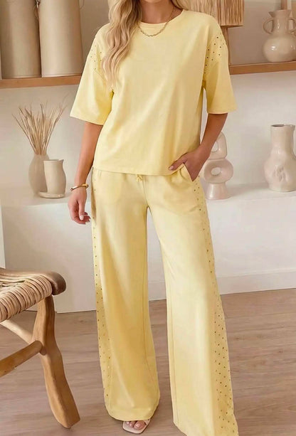 Eyelet Lace oversized Tee & Pants