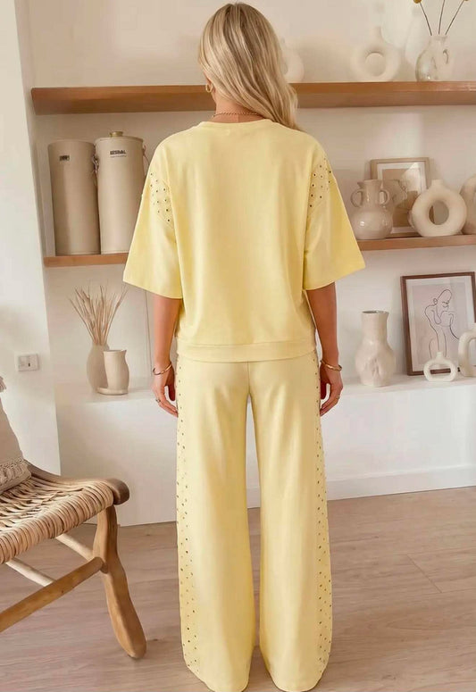 Eyelet Lace oversized Tee & Pants