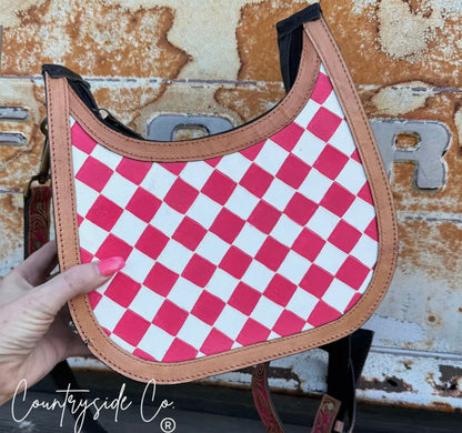 DOLL PINK CHECKERED PURSE