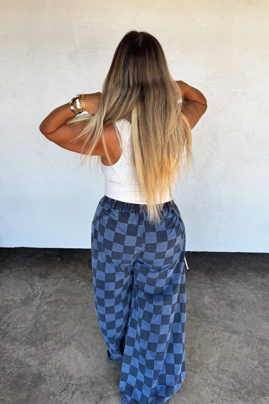 GO WITH THE FLOW CHECKER PANTS