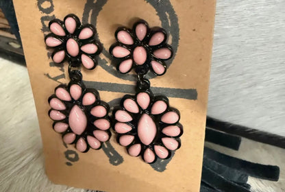 PINK FLOWER EARRINGS