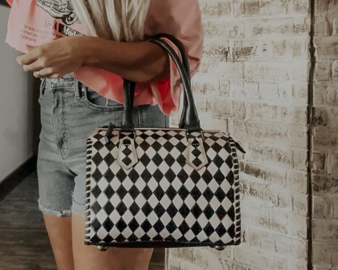 CHECKERED SPEEDY BAG
