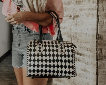 CHECKERED SPEEDY BAG