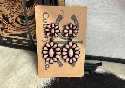 PINK FLOWER EARRINGS