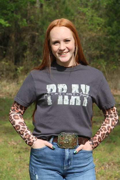 LEOPARD MOCK NECK MESH TOP