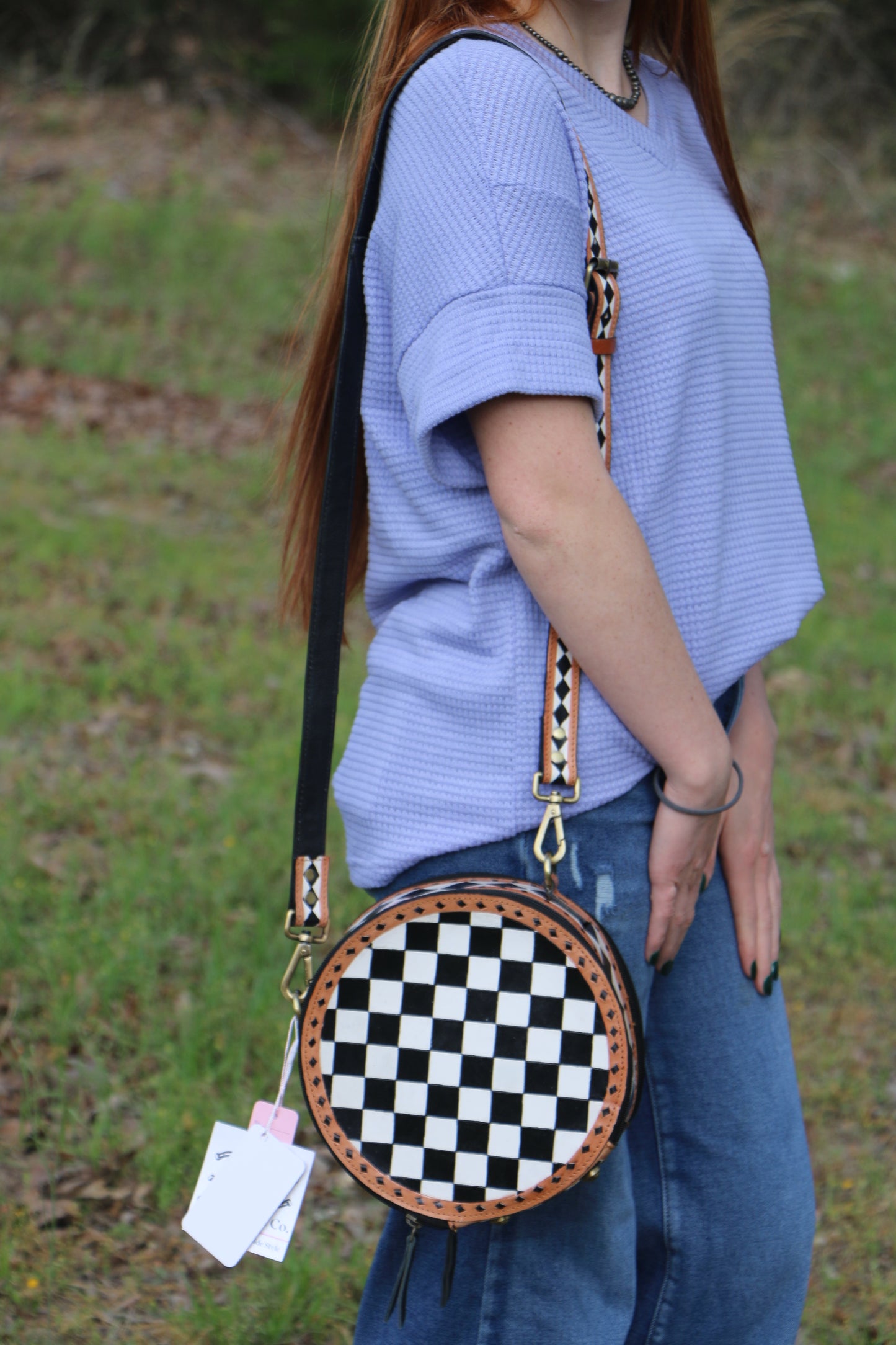 LEATHER CHECKERED CANTEEN PUSE