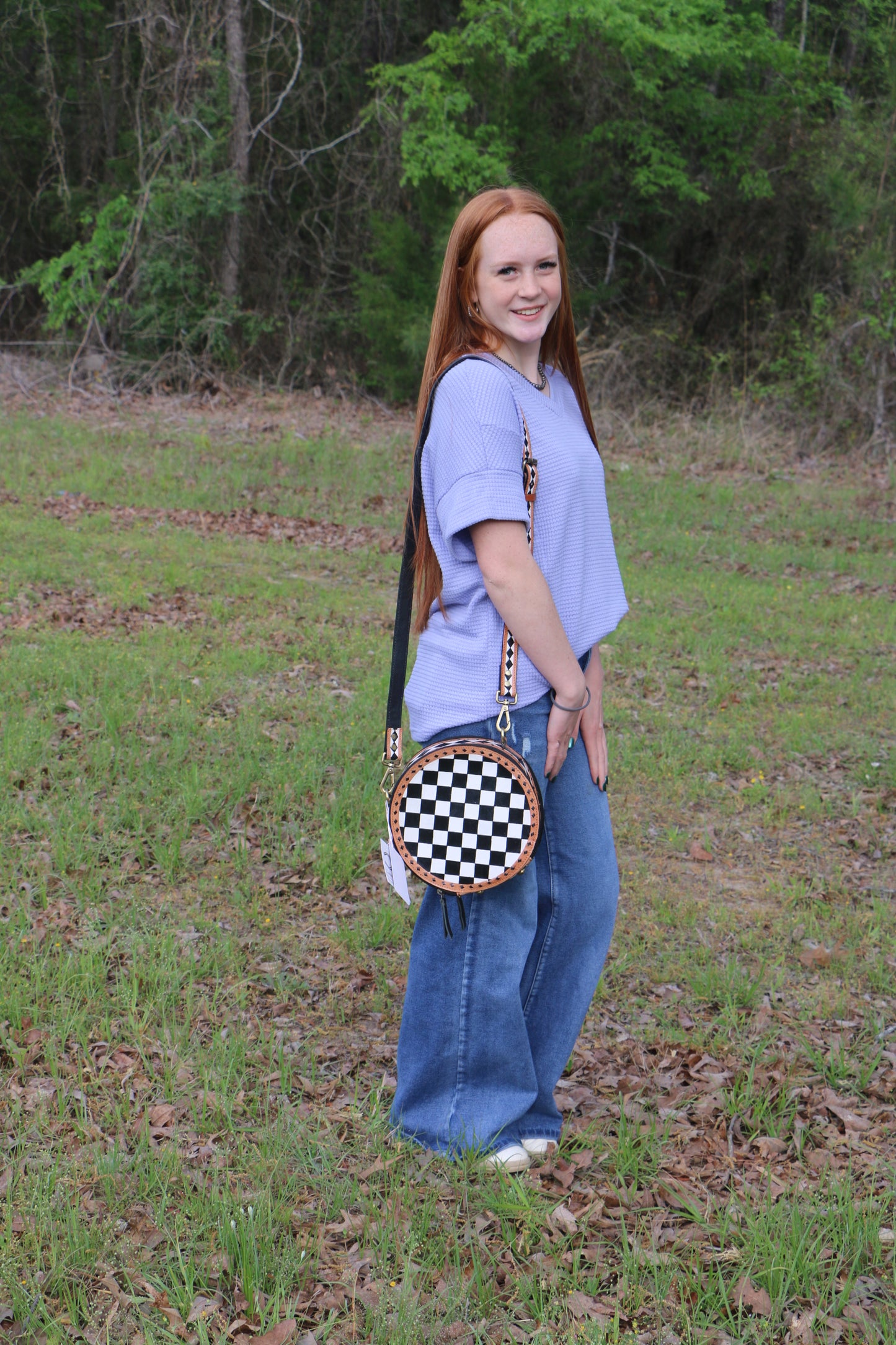 LEATHER CHECKERED CANTEEN PUSE