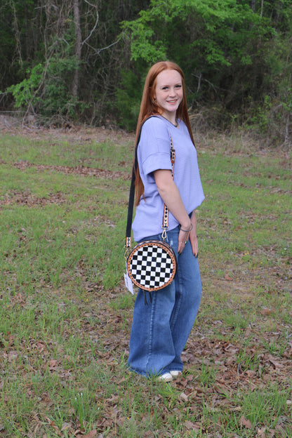 LEATHER CHECKERED CANTEEN PUSE