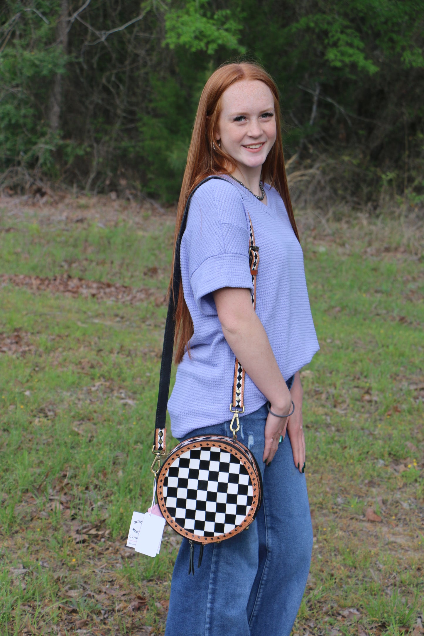 LEATHER CHECKERED CANTEEN PUSE