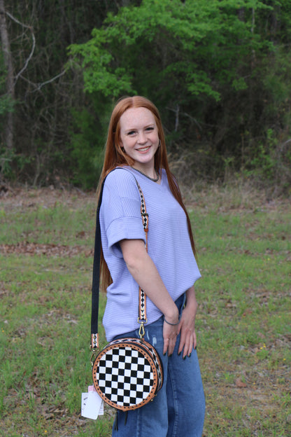WAFFLE V NECK SHORT SLEEVE KNIT TOP