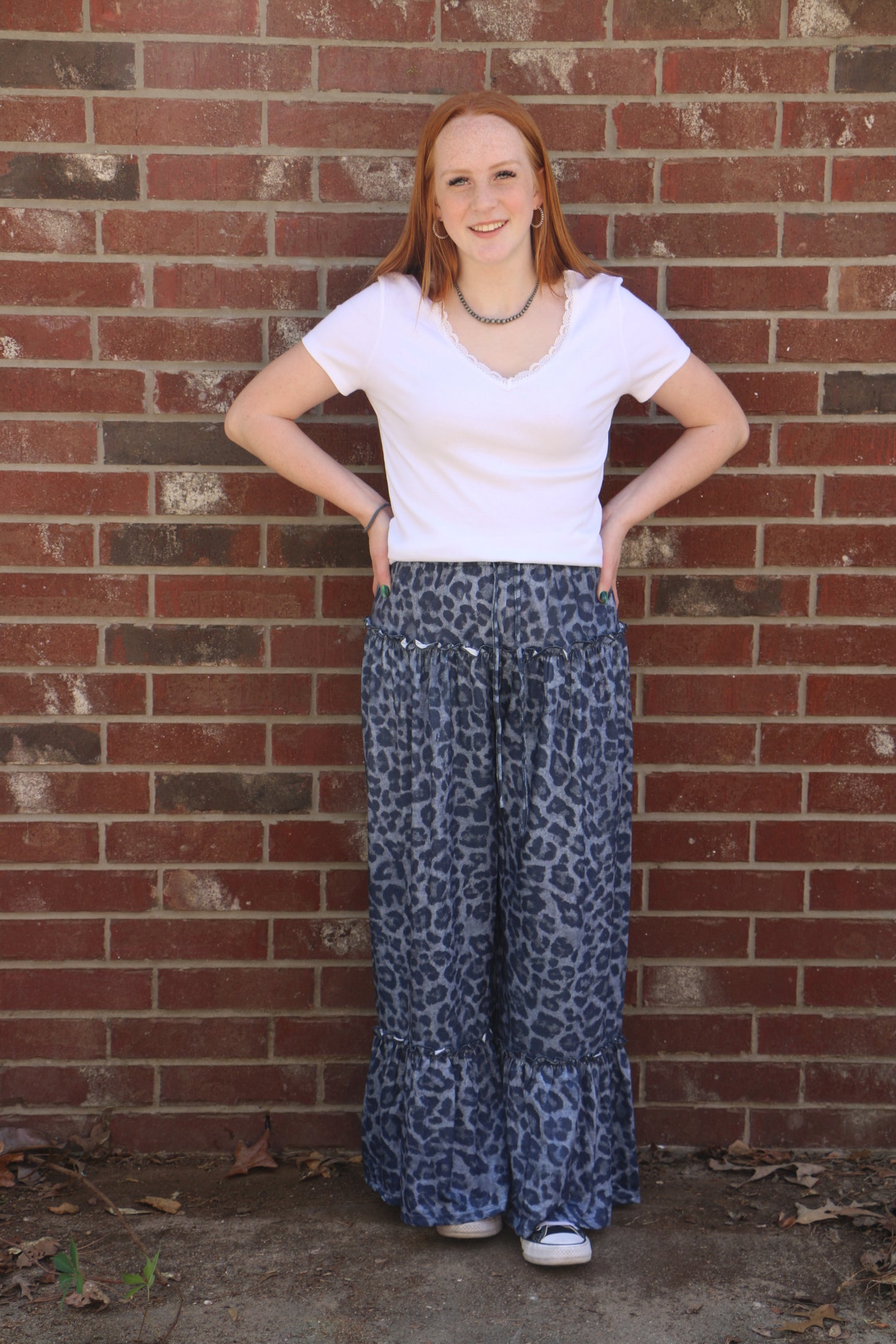 BLACK LEOPARD FLOWY PANTS