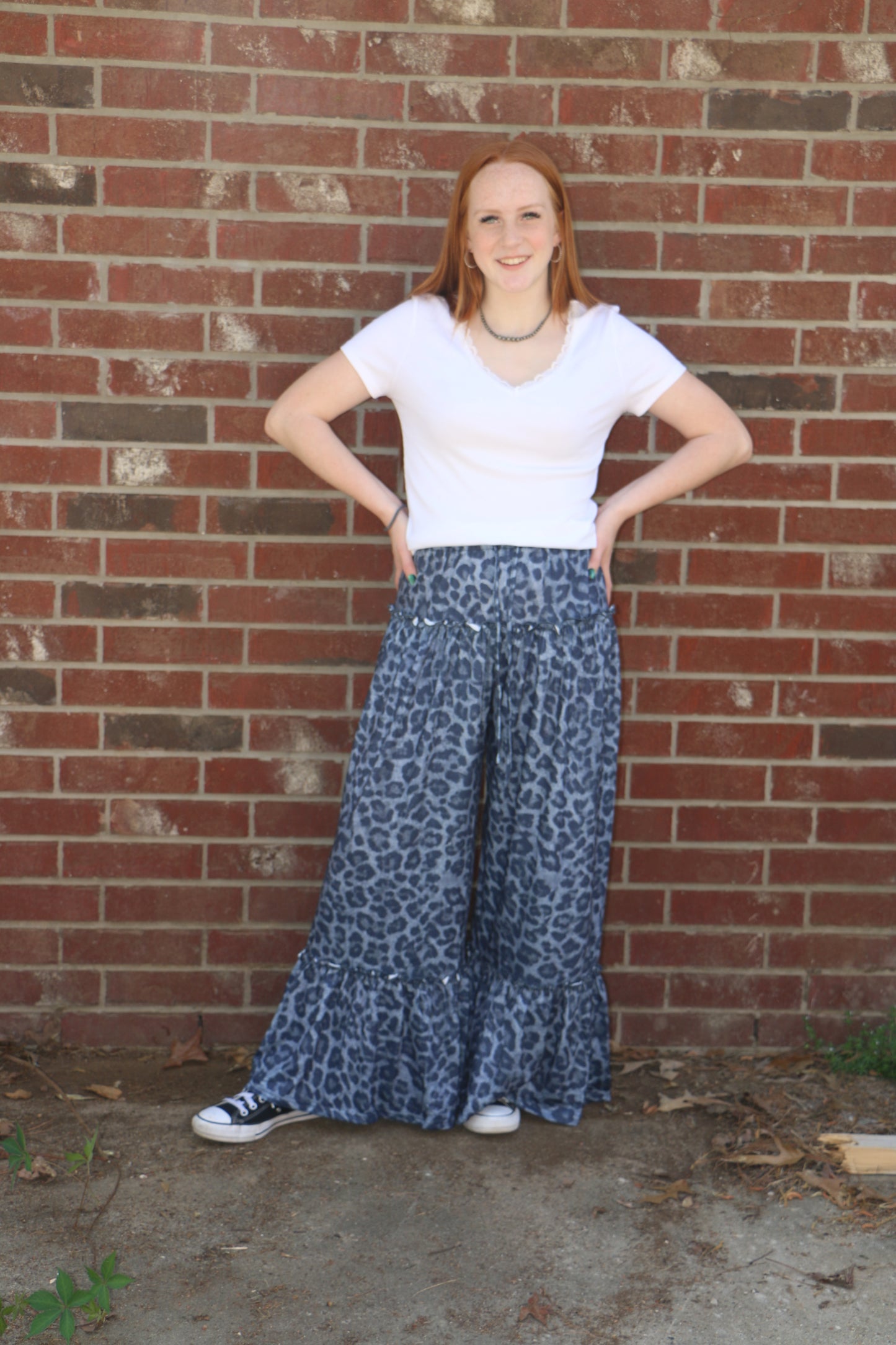 BLACK LEOPARD FLOWY PANTS