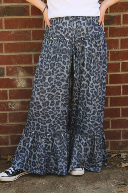BLACK LEOPARD FLOWY PANTS